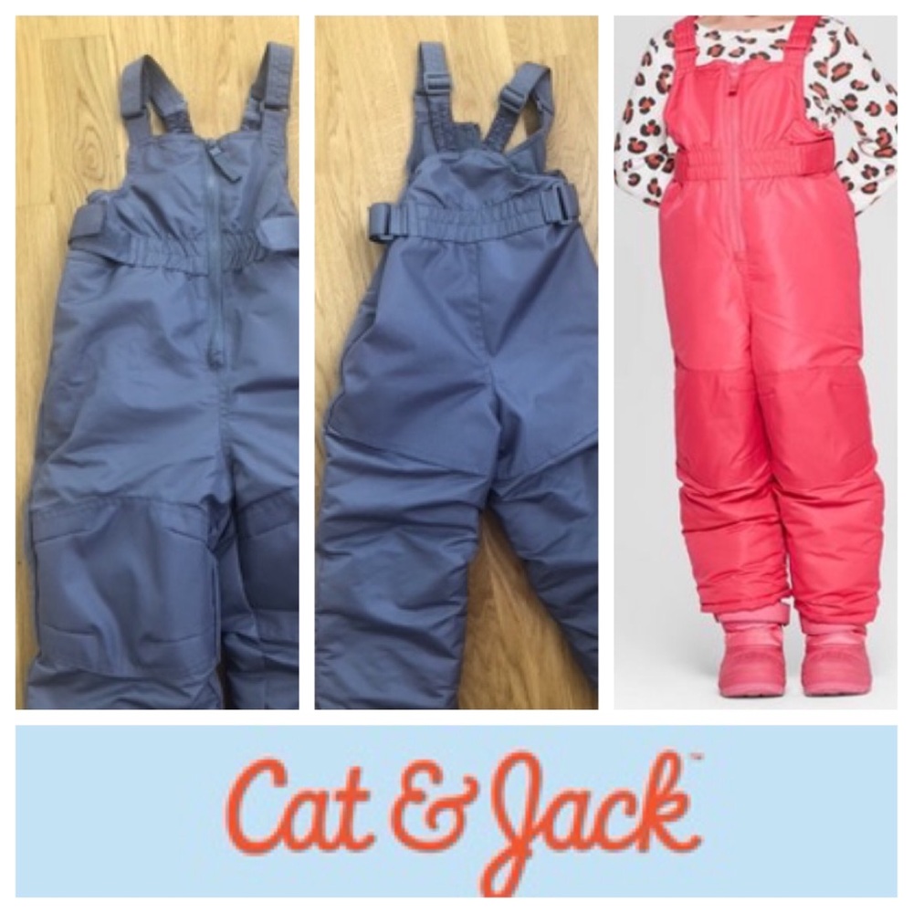 Toddler Girls' Gray Snow Bib - Cat & Jack™ Sz 3T